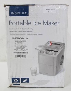 lot 531 image: Insignia - 26-Lb. Portable Ice Maker - Silver - NS-IMP26SL0