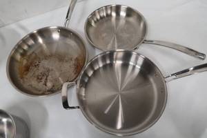 lot 548 image: Kirkland Signature 10-piece 5-ply Clad Stainless Steel Cookware