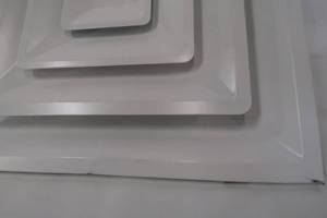 lot 551 image: Venti Air 24 in. x 24 in. T-Bar Drop Ceiling Lay-In Supply Diffuser with Round 6 in. CollarNeck and R6 Insulation HT3D06I