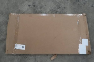 lot 552 image: Hampton Bay 4 ft. White Laminate Countertop Kit with Full Wrap Ogee Edge in Calcutta Marble 12337KT04N4925