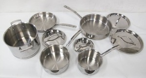 lot 564 image: Kirkland Signature 9-piece 5-ply Clad Stainless Steel Cookware
