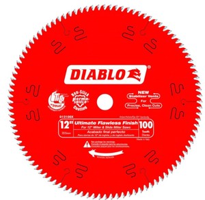 lot 565 image: Diablo 12 in. x 100-Teeth Ultimate Polished Finish Saw Blade