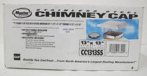 lot 570 image: Master Flow 13 in. x 13 in. Stainless Steel Fixed Chimney Cap