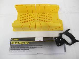 lot 582 image: Steel Grip 14 Inch Mitre Saw with Stanley Mitre Saw Cutting Tool