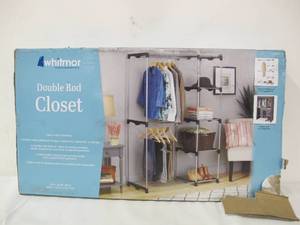 lot 594 image: Whitmor Double Rod Freestanding Closet, SilverBlack