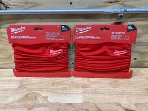 lot 34 image: MILWAUKEE Lot of 2- Red Multi-Functional Neck Gaiters