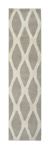 lot 41 image: ALLEN  ROTH Barrbridge 2 x 8 Stone Cameo Trellis Mid-Century Modern Runner