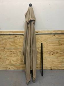 lot 21 image: HAMPTON BAY 6.5 ft. x 10 ft. Aluminum Market Tilt Patio Umbrella in Riverbed
