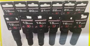 lot 15 image: POWERBUILT 13 Piece 12 Drive Deep Well Impact Pro Socket Set