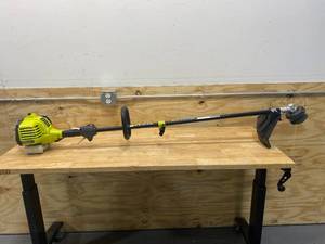 lot 49 image: RYOBI 25cc 2-Cycle Attachment Capable Full Crank Straight Gas Shaft String Trimmer