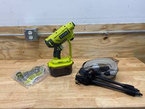 lot 97 image: RYOBI ONE 18V EZClean 320 PSI 0.8 GPM Cordless Cold Water Power Cleaner (Tool Only) (Non-working)