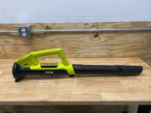lot 44 image: RYOBI ONE 18V Brushless Whisper Series 110 MPH 410 CFM Cordless Battery Jet Fan Leaf Blower (Tool Only)