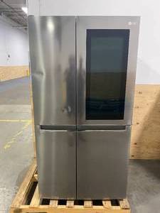 lot 46 image: LG ELECTRONICS 26.8 cu. ft. Side by Side Refrigerator with InstaView Door-in-Door, Non-Dispenser with Pocket Handles in Platinum Silver
