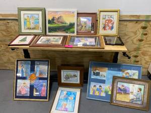 lot 107 image: Huge Lot of Artwork w Nice Picture Frames