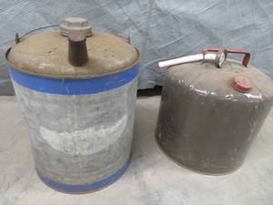 lot 53 image: VINTAGE GAS CANS