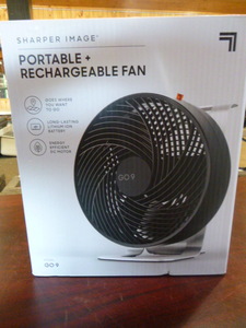 lot 27 image: NEW Harper Image Portable Rechargeable Fan