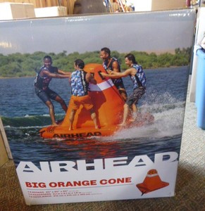lot 43 image: NEW Airhead Big Orange Cone Towable Tube for Boating