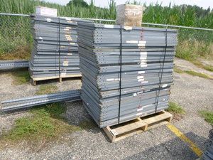 lot 3 image: Industrial Clip-Style Metal Shelving