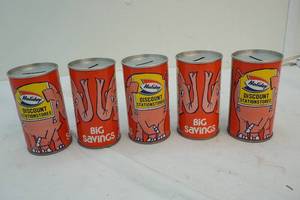 lot 141 image: Coin bank cans