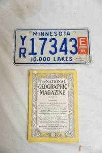 lot 194 image: Geographic magazine, MN licensee plate