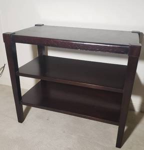 lot 18 image: Burgundy Tooled Leather Side Tables