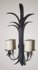 lot 84 image: Contemporary Palm Sconces Pair