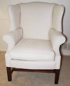lot 133 image: Contemporary White Wingback Chair