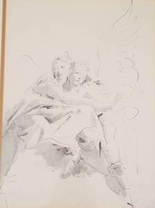 lot 12 image: Framed Guardian Angels Print