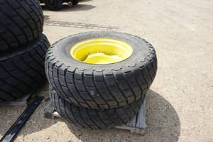 lot 20 image: Full Set 0f  - 4 Titan Torc Trac Tractor Turf Tires With 8 Bolt John Deere Rims