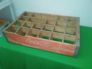 Red Vintage Coca-Cola Coke crate 24 bottle case.