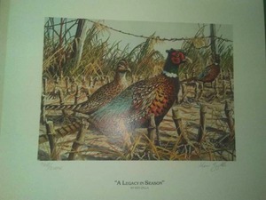 Ken Zylla 1982 Pheasant Habitat Print,  A Legacy in Season
