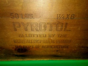 Antique Pyrotol Wood Case. WWI explosive
