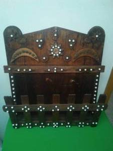 Ornate Vintage Wood Magazine Rack or ....