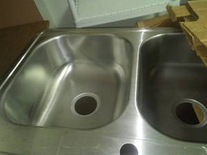 Dayton Stainless Steel double sink.