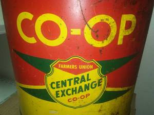 Co - op 5 gallon Vintage metal Fuel Can.