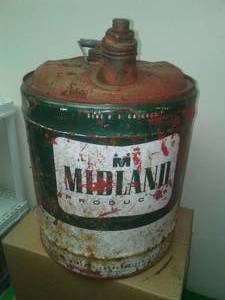Midland 5 gallon Vintage metal Fuel Can.