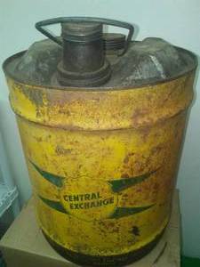 Central Exchange 5 gallon Vintage metal Fuel Can.