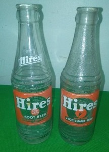 2 Hires Root Beer bottles
