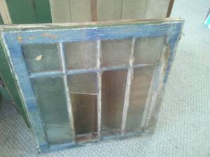 Prairie Glass Antique Window (25.5 H x 24 w)