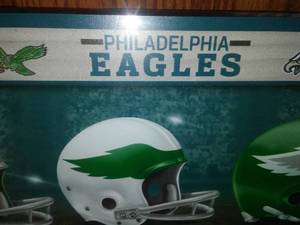 Philadelphia Eagles NFL helmet sign (30 x 9)