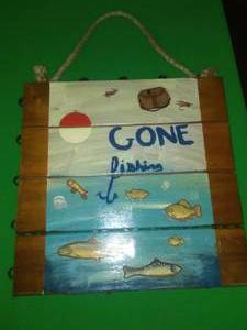 Gone Fishing Sign (12 x 12)