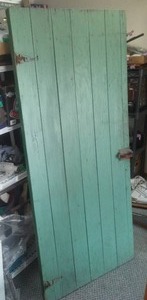 Antique wood slab door. (75 x 33.5)