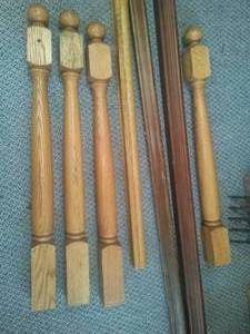 Wood railings and Stair deck posts. Railings (9 x 8 ft) 3 posts 40 inch, and 1 post 37.