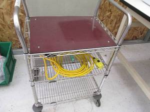 Metal cart on wheels with extension...