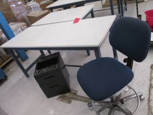 6 foot and 4 foot work table with c...