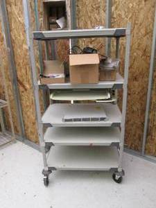Sturdy shelf cart on wheels with al...