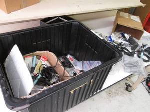 Lot of soldering equipment in plast...