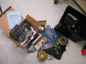 Lot of soldering equipment in plast...