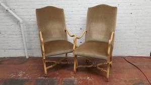 lot 3 image: Gorgeous Grenoble Kreiss Arm Chairs  Mohair