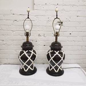 lot 29 image: Vintage Frederick Cooper Ginger Jar Table Lamps